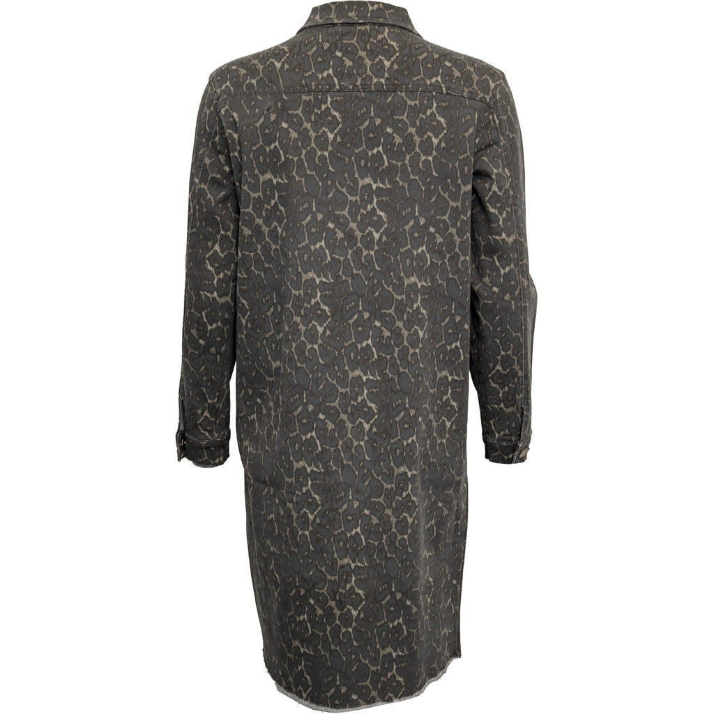 Foxy Leopard Long Jacket - Gray Leo