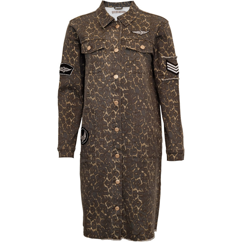 Costamani Foxy Leopard Long Jacket Jacket Grey Leo
