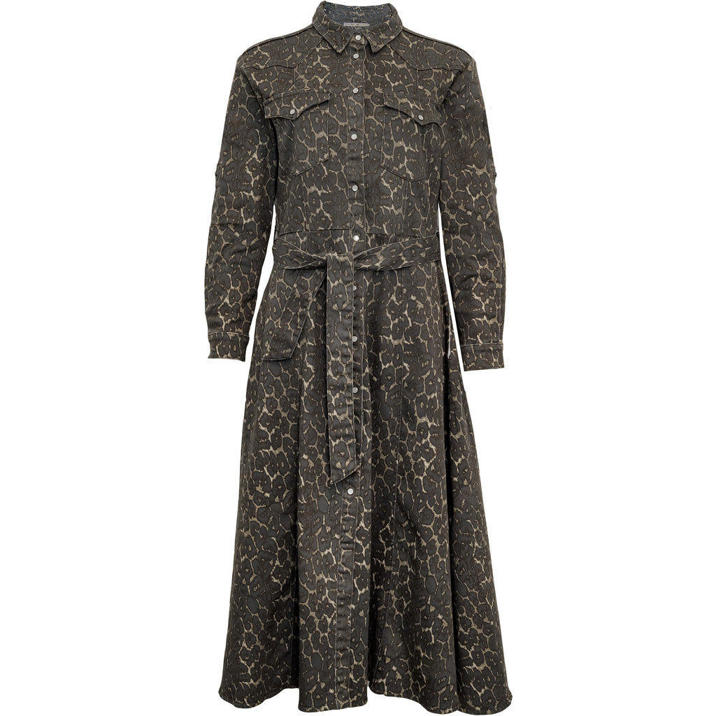 Costamani Foxy Leopard Solid Dress Dresses Grey Leo