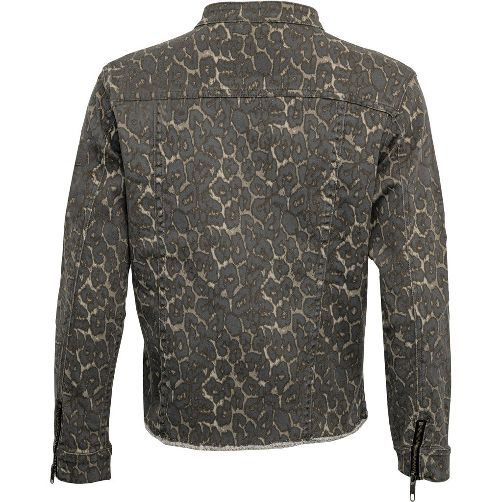 Costamani Foxy Leopard Solid Jacket Jacket Grey Leo