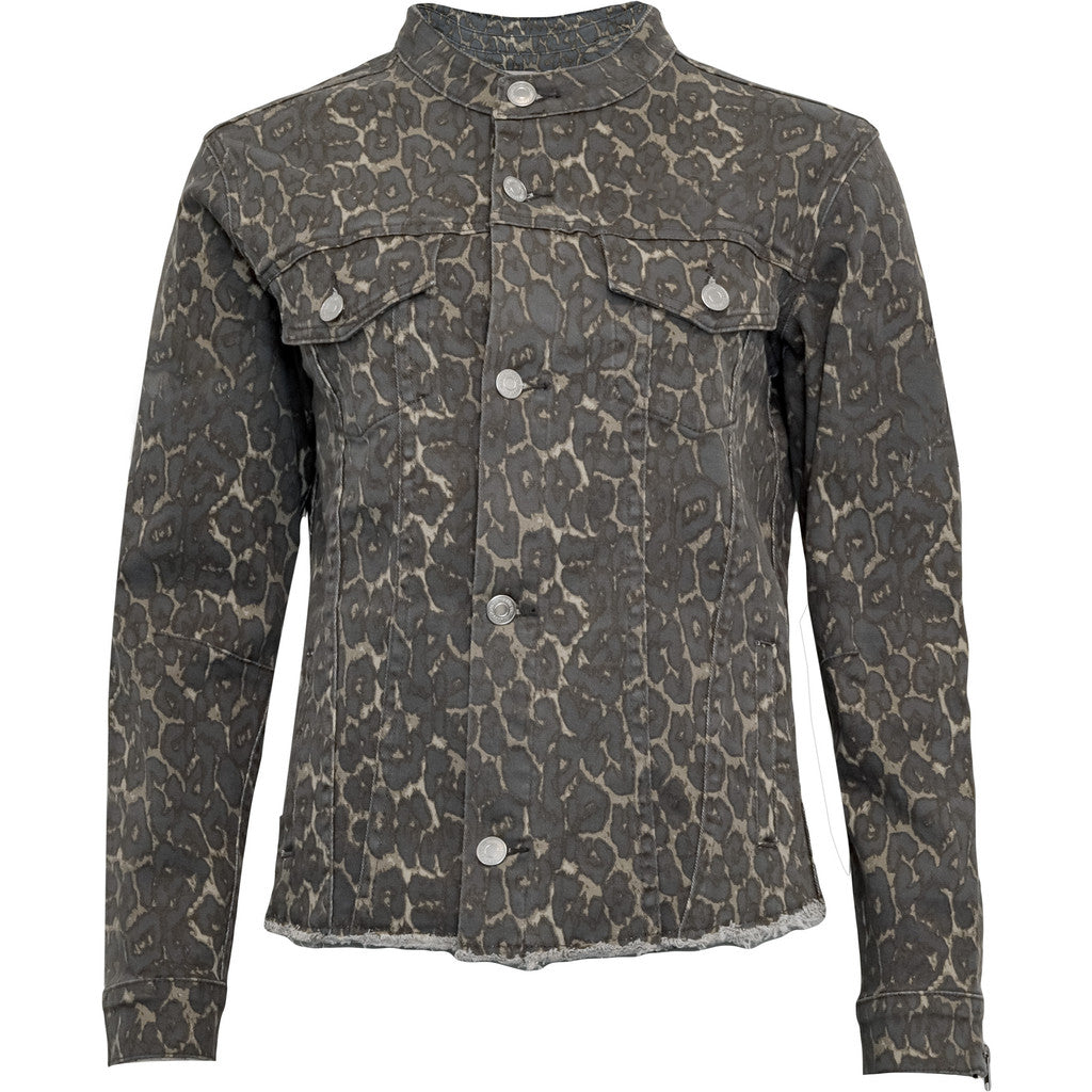 Costamani Foxy Leopard Solid Jacket Jacket Grey Leo