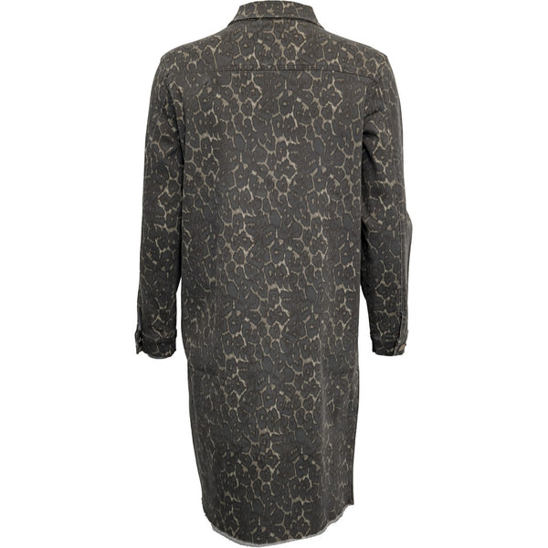 Costamani Foxy Leopard Solid Long Jacket Jacket Grey Leo
