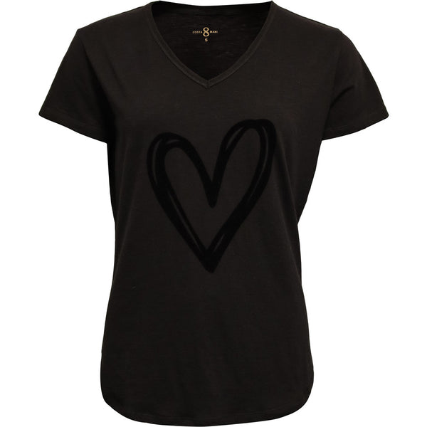 Costamani Heart Tee T-shirts Black