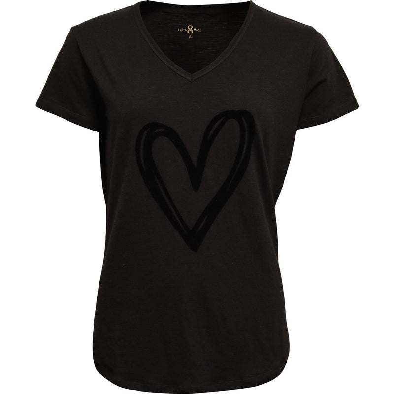Costamani Heart Tee T-shirts Black