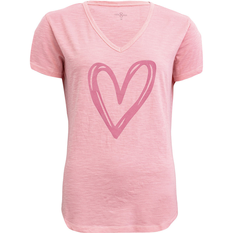 Costamani Heart Tee T-shirts Pink