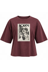 Icon Glasses Tee - Burgundy