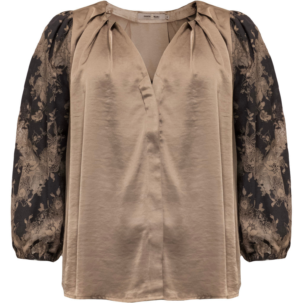 Costamani Laci Blouse Blouse Grey/Sand