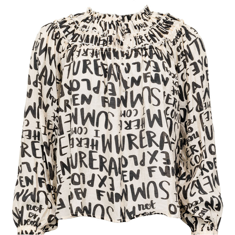 Costamani Lets Blouse Blouse Black Letters