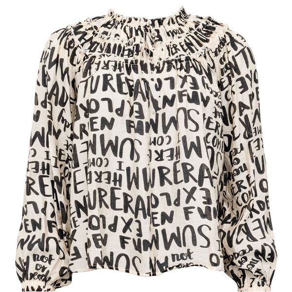 Costamani Lets Blouse Blouse Black letters