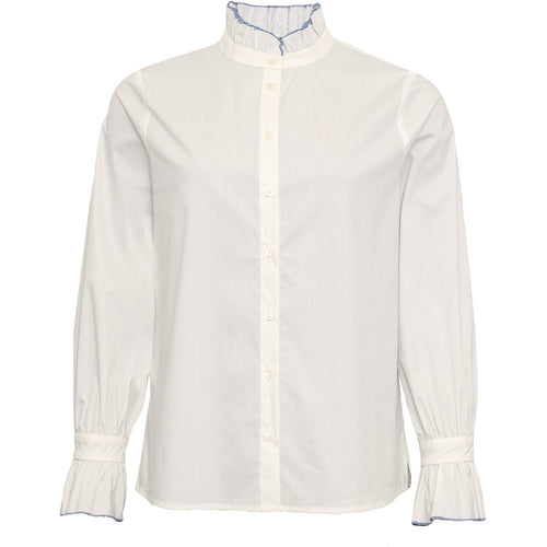 Liam Shirt - Whisper White W/Blue
