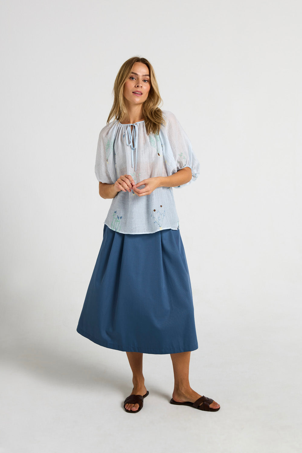Costamani Louisa Blouse Blouse Blue Flower