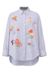 Mia Shirt - Stripe / Palm