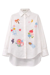 Mia Shirt - White / Palm