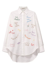 Mia Shirt - White / Text