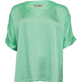 Costamani Mille ss Solid Blouse Blouse Aqua