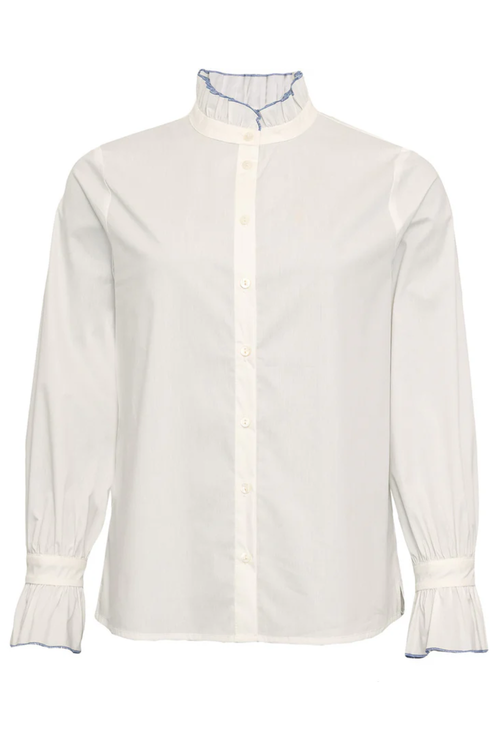 Liam Shirt - Whisper White W/Blue
