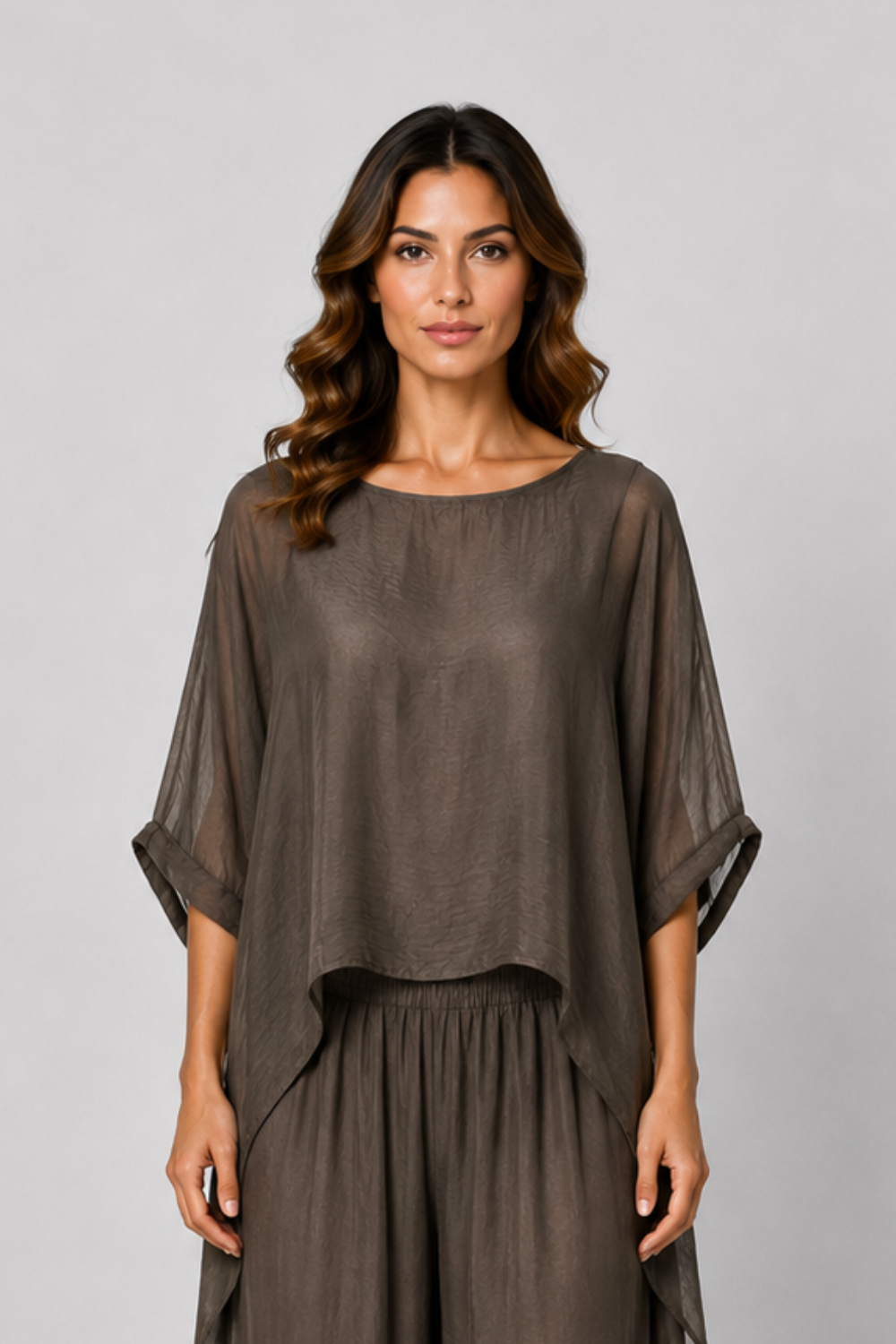 Costamani Silky bat Blouse Blouse Choco