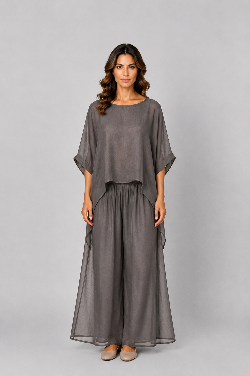Costamani Silky bat Blouse Blouse Grey