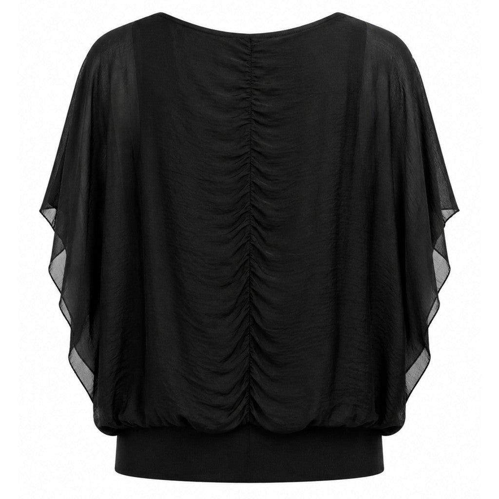 Costamani Silky ss Blouse Blouse Black