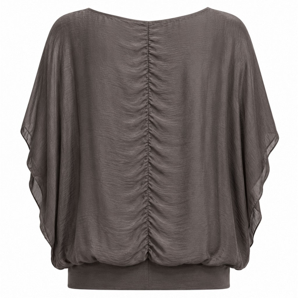 Costamani Silky ss Blouse Blouse Grey