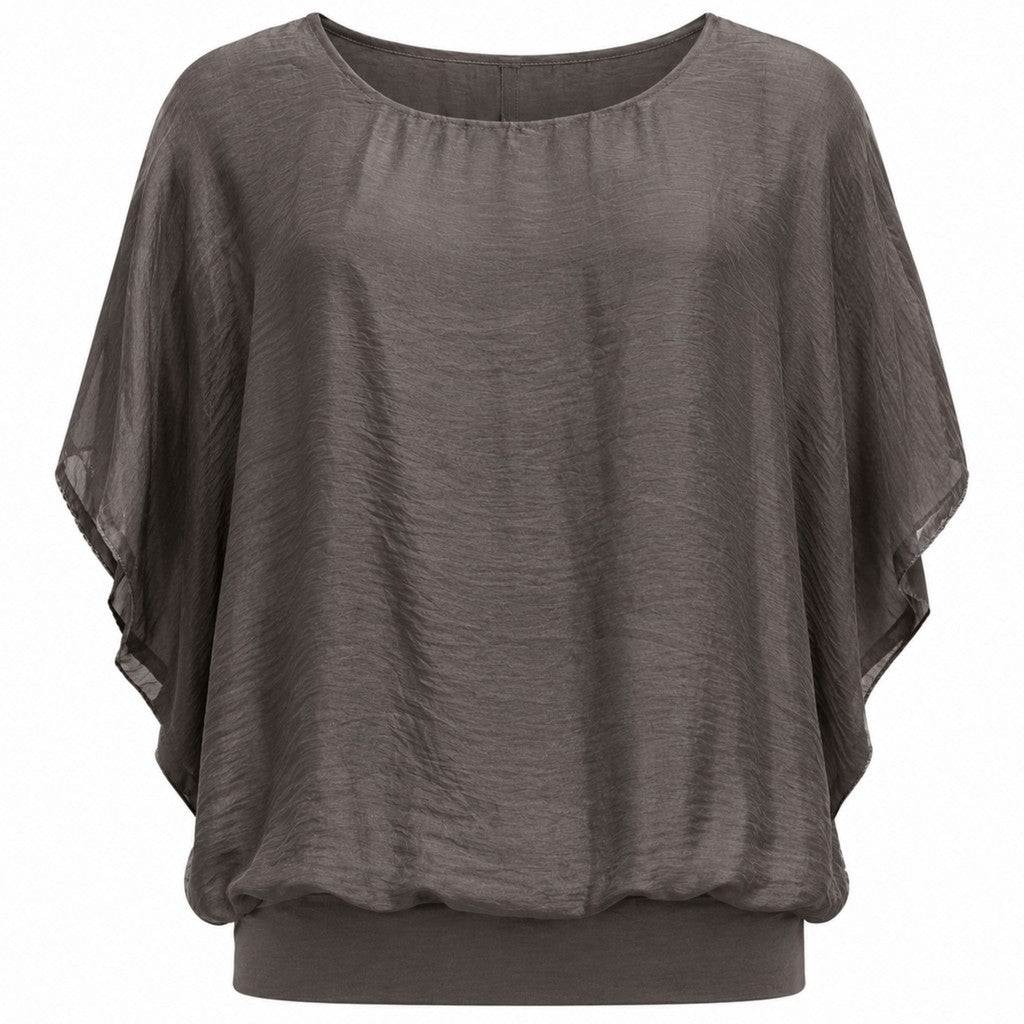 Costamani Silky ss Blouse Blouse Grey