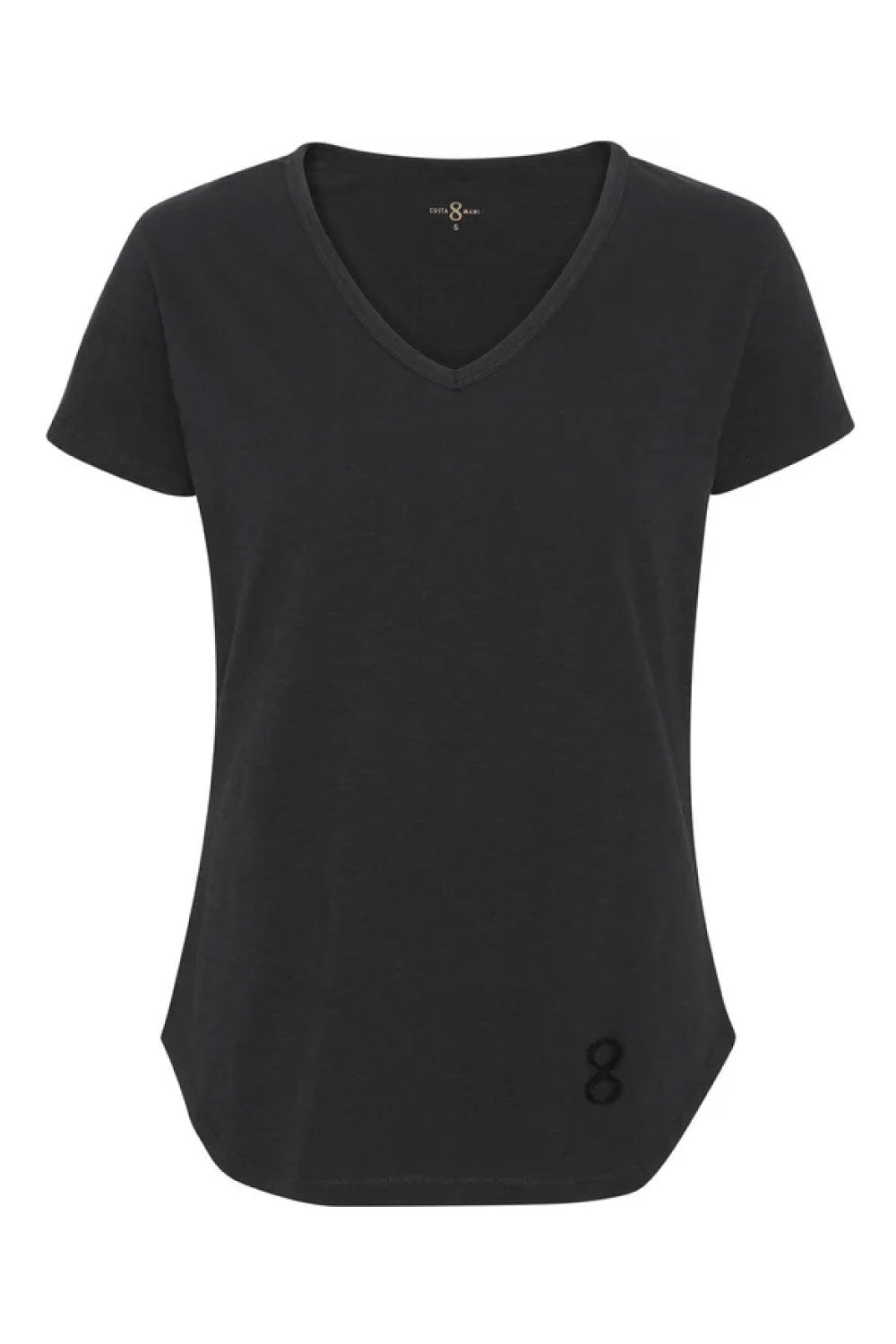 Costamani T-shirt logo v-neck T-shirts Black