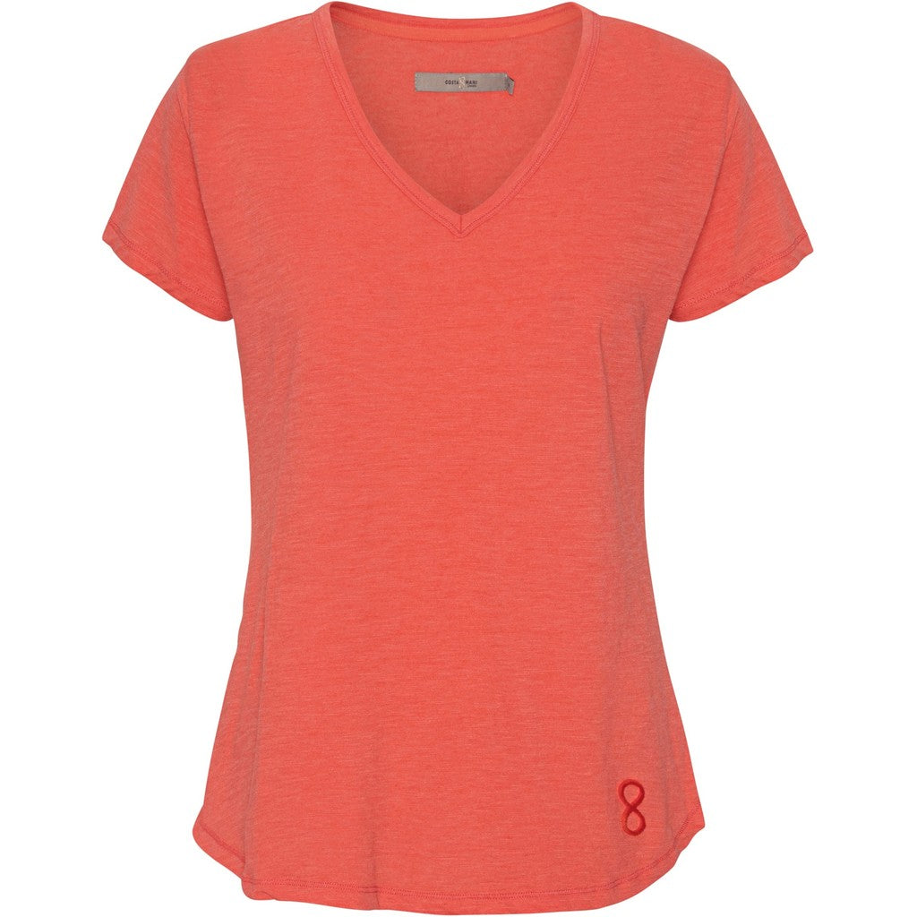 Costamani T-shirt logo v-neck T-shirts Coral
