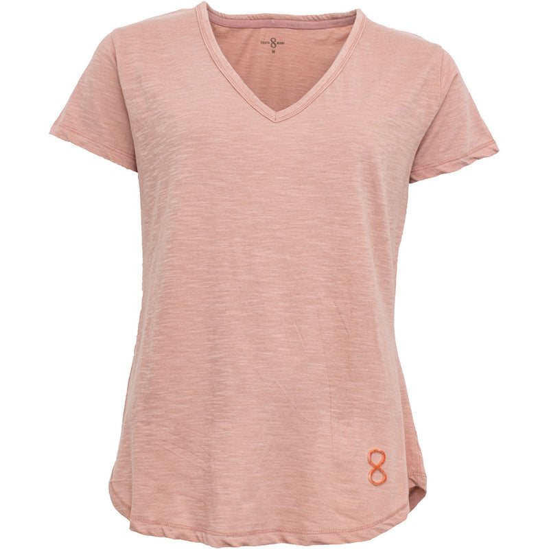 Costamani T-shirt logo v-neck T-shirts Dusty rose