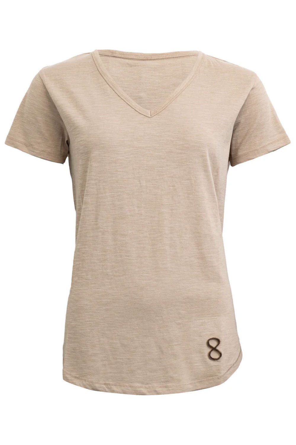 Costamani T-shirt logo v-neck T-shirts Light Sand