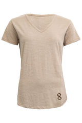 T-shirt logo v-neck - Light Sand