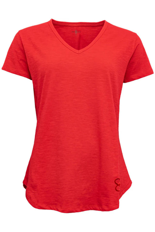 T-shirt logo v-neck - Red