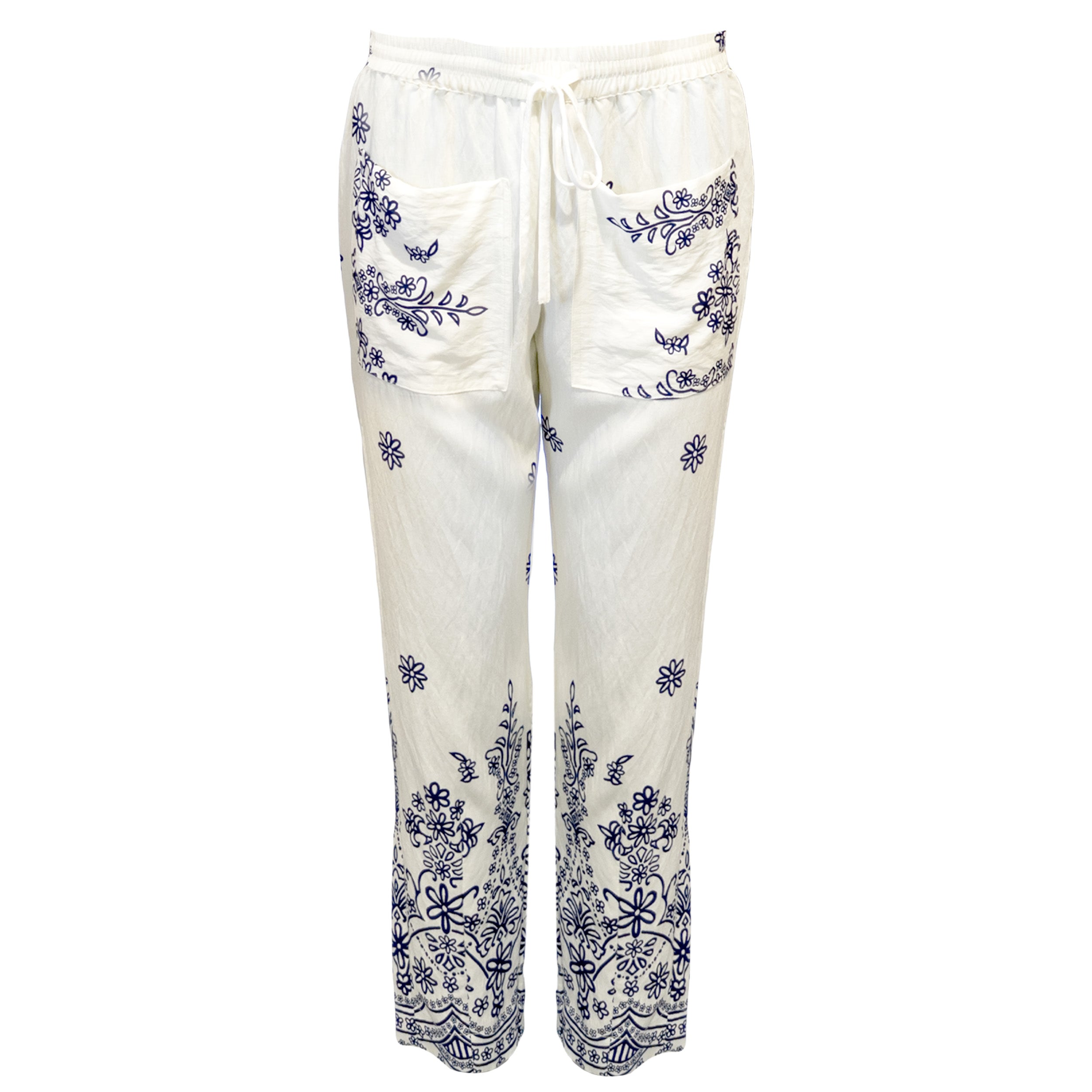 Costamani Wishi Pants Pants Sea Blue Flower