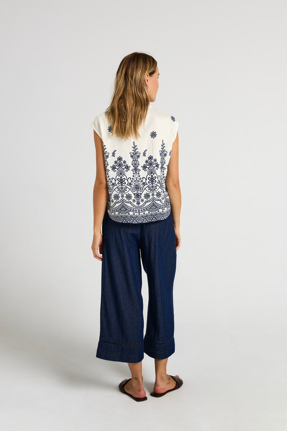 Costamani Wishi Top Tops Sea Blue Flower