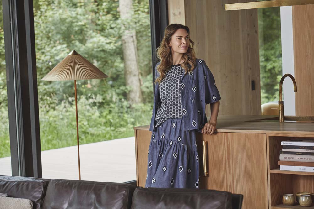 Dolly Dress - Denim Embroidery