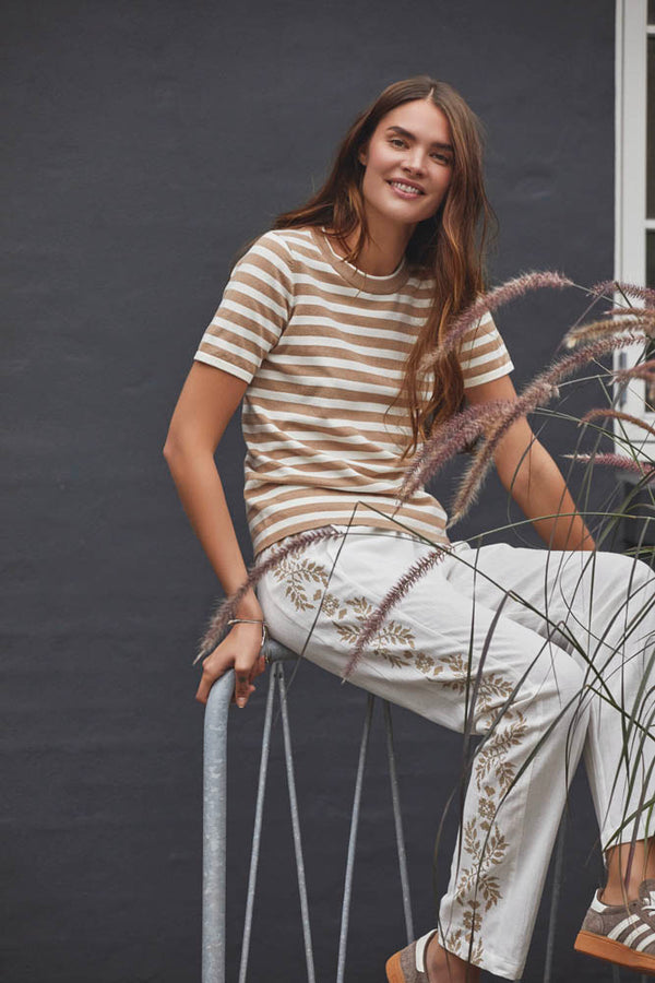 Blondie Stripe knit - Zen Blue /Whisper White