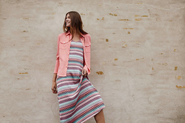 Belis Strap Dress - Coral Missioni