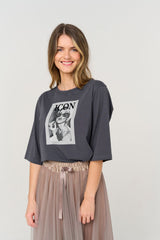 Icon Glasses Tee - Dark grey